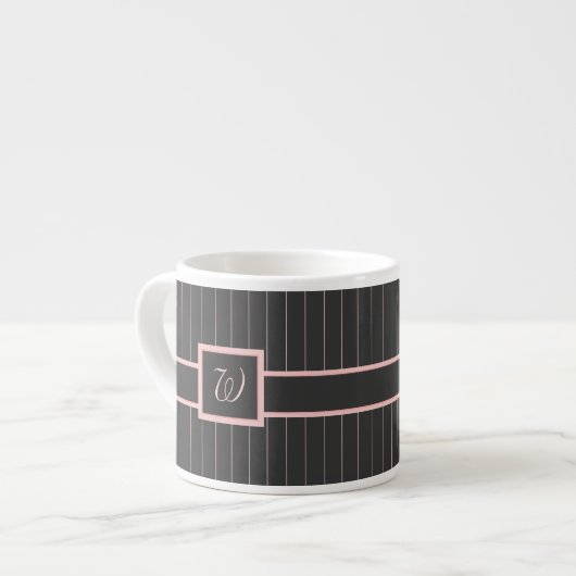 Schwarz mit rosa Pinstripes Spezielle Tasse (Vorderseite Links)