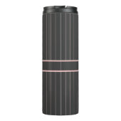 Schwarz mit rosa Pinstripes thermisch Thermosbecher (Rückseite)