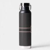 Schwarz mit rosa Pinstripes Trinkflasche (Vorne)