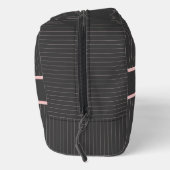 Schwarz mit rosa Pinstripes Waschbeutel (Rechts)