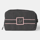 Schwarz mit rosa Pinstripes Waschbeutel (Rückseite)