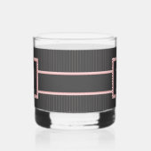 Schwarz mit rosa Pinstripes Whiskyglas (Links)