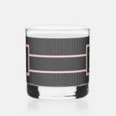 Schwarz mit rosa Pinstripes Whiskyglas (Rechts)