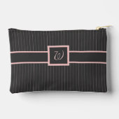 Schwarz mit rosa Pinstripes Zubehörtasche (Rückseite)