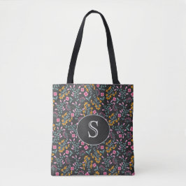 Schwarz mit rosa und gelb bläserner Monogramm Tasche