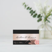 Schwarz mit Rose Gold Dekoration und herrliche Blu Visitenkarte (Stehend Vorderseite)