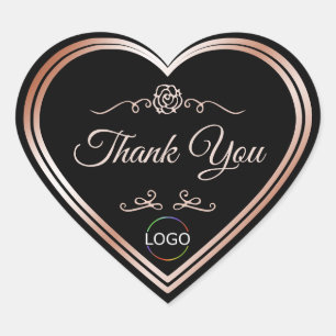 Schwarz mit Rose Gold Rahmen und Logo Niedlich Vie Herz-Aufkleber