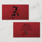 Schwarz mit Rote Rosen Anfänglich eine Goth Busine Visitenkarte (Vorne/Hinten)