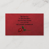 Schwarz mit Rote Rosen Anfänglich eine Goth Busine Visitenkarte (Rückseite)