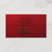Schwarz mit Rote Rosen Erste K Goth Business Card Visitenkarte (Rückseite)