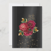 Schwarz mit Rote Rosen Quinceañera Einladungen (Rückseite)