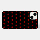 Schwarz mit rotem Herz-Muster - Case-Mate iPhone Hülle (Rückseite (Horizontal))