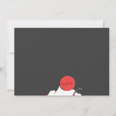 Schwarz mit roten Details Horizontal Foto Einladun Einladung (Rückseite)