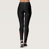Schwarz mit roten Herzen Leggings (Rückseite)