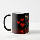 Schwarz mit roten Herzen Verwandlungstasse (Links)