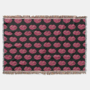 Schwarz mit roten Lippen Decke