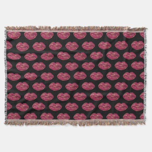 Schwarz mit roten Lippen Decke (Vorderseite)
