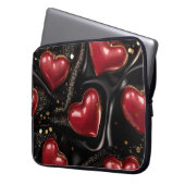 SCHWARZ MIT ROTEN UND GOLD-VALENTINHERZEN LAPTOPSCHUTZHÜLLE (Vorderseite Links)