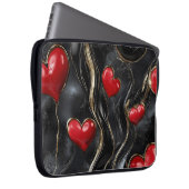 SCHWARZ MIT ROTEN UND GOLD-VALENTINHERZEN LAPTOPSCHUTZHÜLLE (Vorne Rechts)