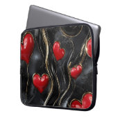SCHWARZ MIT ROTEN UND GOLD-VALENTINHERZEN LAPTOPSCHUTZHÜLLE (Vorderseite Links)