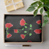 Schwarz mit roter Blume Seidenpapier (Geschenk)