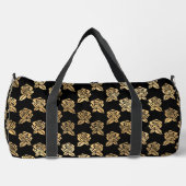 SCHWARZ MIT ROWS DER GOLD-ROSE-BLUME DUFFLE BAG (Vorderseite)