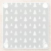 SCHWARZ MIT SCHWARZEN KLEINEN BÄUMEN GLASUNTERSETZER (Rückseite)