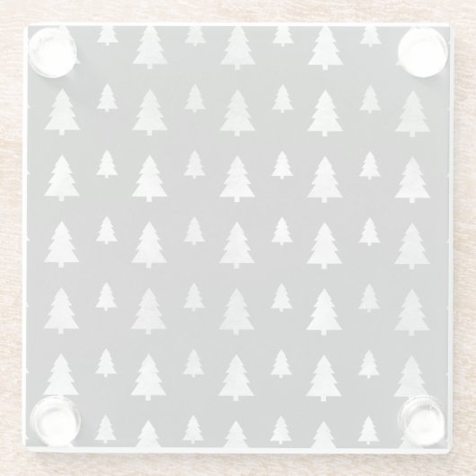 SCHWARZ MIT SCHWARZEN KLEINEN BÄUMEN GLASUNTERSETZER (Rückseite)