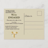 Schwarz mit Silber auf Champagnerseide Einladungspostkarte (Rückseite)