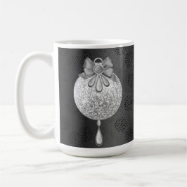 SCHWARZ MIT SILVER CHRISTMAS ORNAMENT KAFFEETASSE