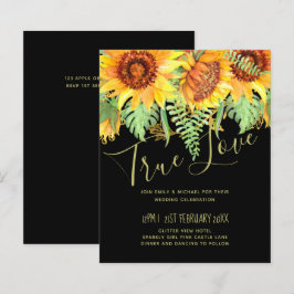 Schwarz mit Sonnenblumen Hochzeitbudget