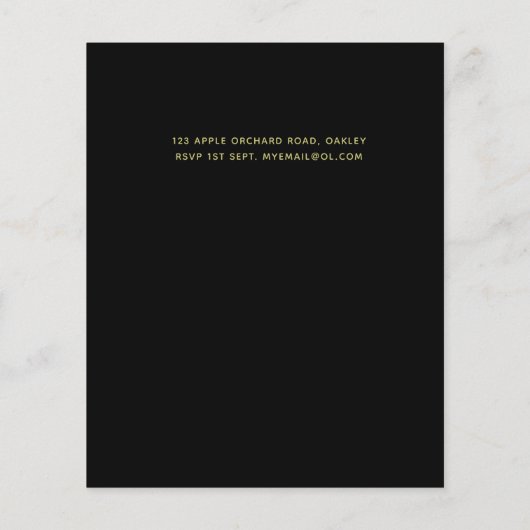 Schwarz mit Sonnenblumen Hochzeitbudget (Rückseite)