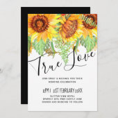 Schwarz mit Sonnenblumen Hochzeitbudget (Vorne/Hinten)