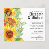 Schwarz mit Sonnenblumen Hochzeitbudget (Vorderseite)