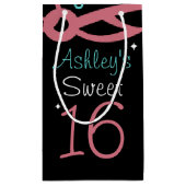 Schwarz mit Sternen und Wirbel süß 16 Kleine Geschenktüte (Rückseite)