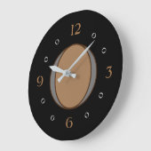 Schwarz mit Tan Silver/Grau Center Große Wanduhr (Winkel)