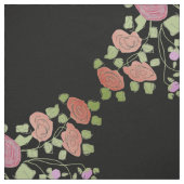 Schwarz mit Vintager Blüte Stoff (Muster)