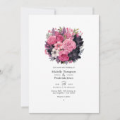 Schwarz mit weichen Pinks BläserFrühjahrssonne Einladung (Vorderseite)