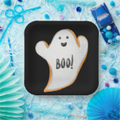 SCHWARZ MIT WEISS UND ORANGE HALLOWEEN GHOST PAPPTELLER (Party)