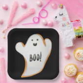 SCHWARZ MIT WEISS UND ORANGE HALLOWEEN GHOST PAPPTELLER (Party)