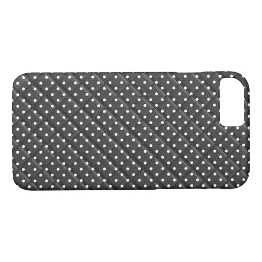 Schwarz mit weißem Polka-Dot-Quiltdesign Case-Mate iPhone Hülle (Rückseite (Horizontal))