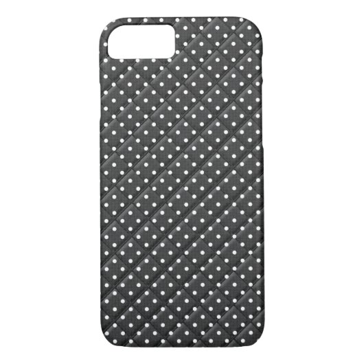 Schwarz mit weißem Polka-Dot-Quiltdesign Case-Mate iPhone Hülle (Rückseite)
