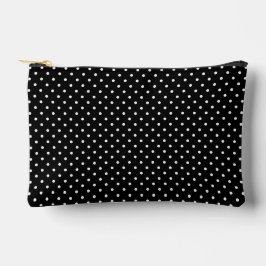 Schwarz mit weißem Polka Dots Muster Zubehörtasche