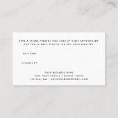 Schwarz mit weißem Script und Herz | Empfehlungskarte (Rückseite)