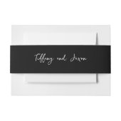 Schwarz mit weißem Text Ihrer Wahl Einladungsbanderole (Vorderseite Beispiel)