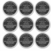 Schwarz mit weißem Text Kosmetik Jar Lid Label 2.5 (Vorderseite)