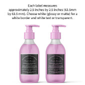 Schwarz mit weißem Text, Kosmetikmarke 2,5" x 2,5" Aufkleber