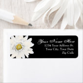 Schwarz mit weißen Daisy-Rücksendeadressen-Aufkleb (Insitu)