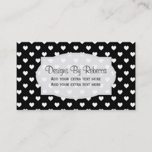 Schwarz mit weißen Herz-Visitenkarten Visitenkarte