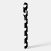 Schwarz mit weißen Herzen iPhone Hülle (Linke Seite)